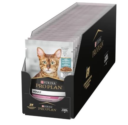 PURINA PRO PLAN DELICATE WET CAT FOOD, OCEANFISH IN GRAVY 26 X 85G