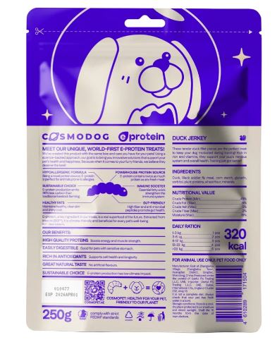 Cosmodog Doypack Duck Jerky Dog Treats