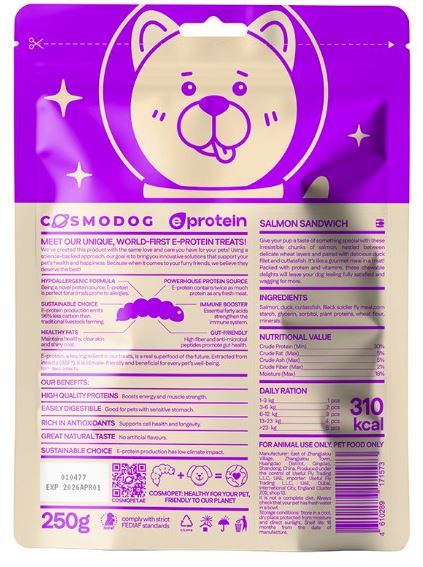 Cosmodog Doypack Salmon Sandwich Dog Treats
