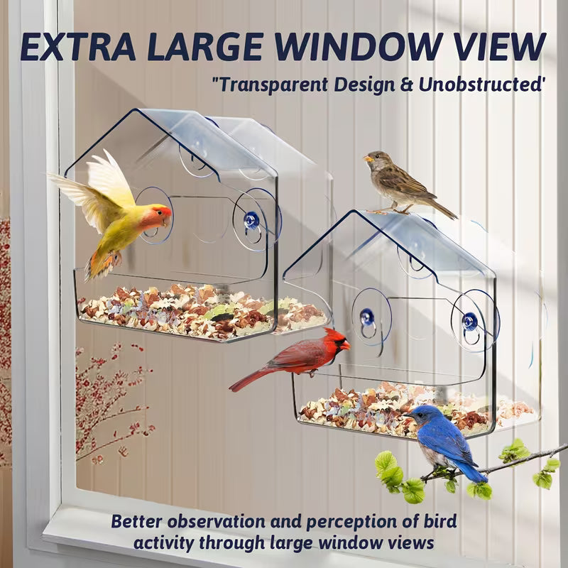 Outside Clear Plastic Window Bird Feeder