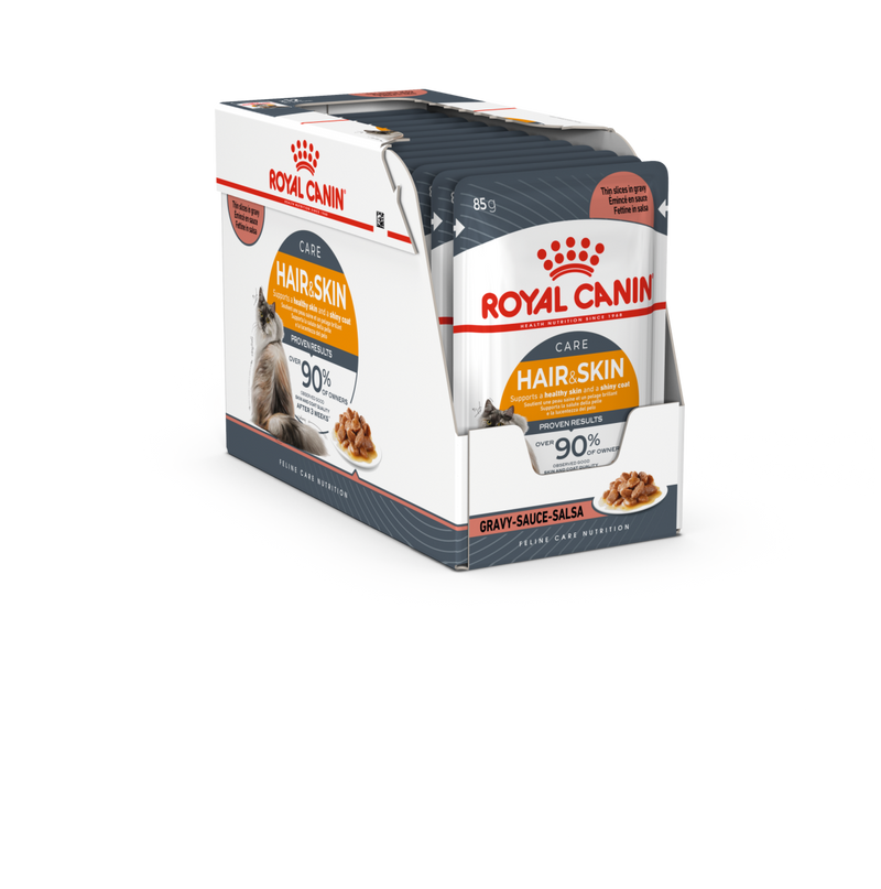 Royal Canin Feline Care Nutrition Hair & Skin Care Gravy  12 × 85g