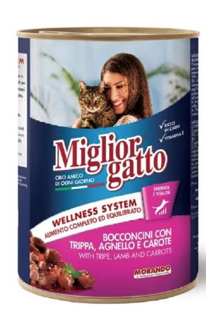 Miglior Chunks with Tripe, Lamb & Carrots Wet Cat Food  405g