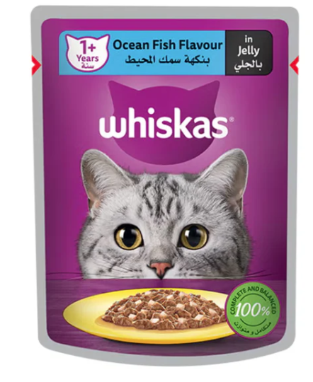 Whiskas Oceanfish Pouches Adult Wet Cat Food in Jelly