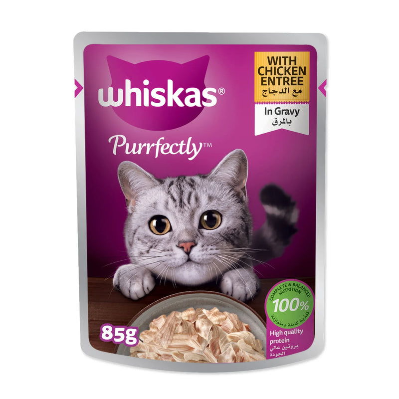 Whiskas Purrfectly Chicken Wet Cat Food in Gravy 80g