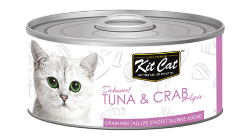 Kit Cat Tin Tuna & Crab Wet Cat Food  80g