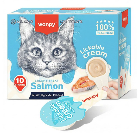 Wanpy Cat Lickable Cream Spoon Salmon for Cat Treats