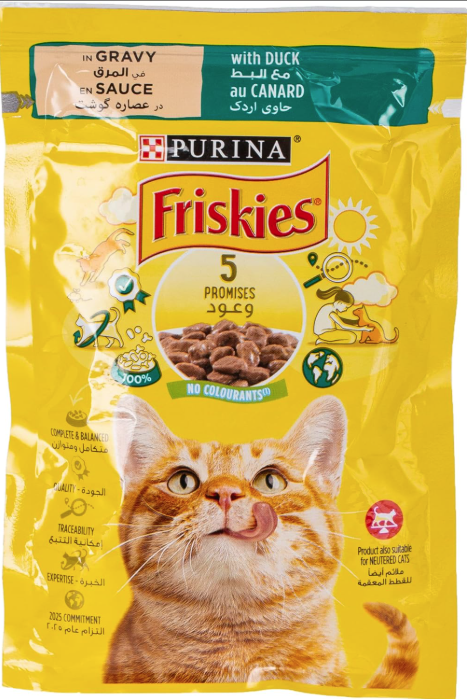 Purina Friskies Duck in Gravy Wet Cat Food Pouch 85g