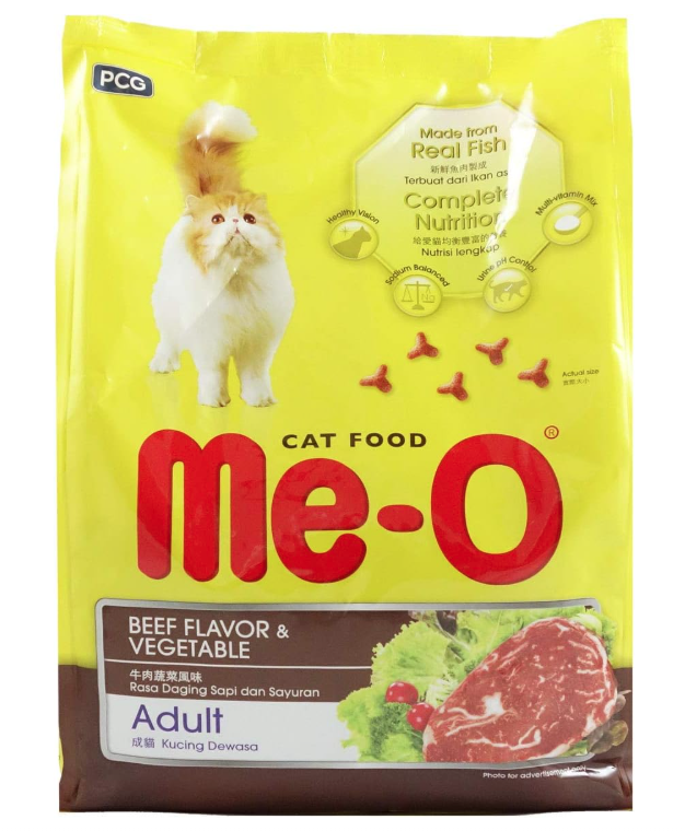 Me-O Beef Flavor & Vegetable Dry Adult Cat Food 1.2kg