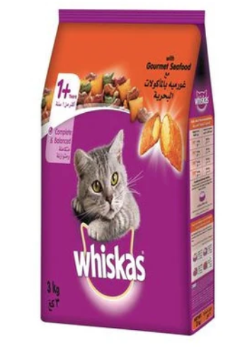 Whiskas Adult Gourmet Seafood Dry Cat Food  3kg
