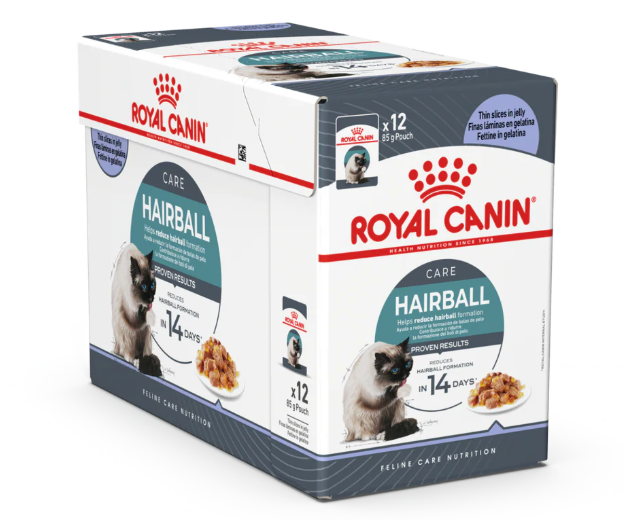 Royal Canin Feline Health Nutrition Hairball Care Jelly Wet Pouches 12*85g