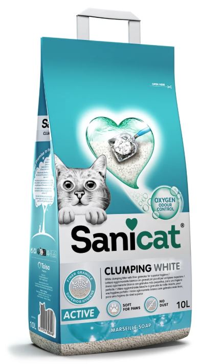Sanicat Clumping Active White Cat Litter  10L
