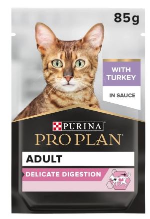 PURINA PRO PLAN Delicate Digestion Wet Cat Food with Turkey in Gravy  26 × 85g