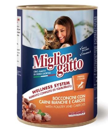 Miglior Chunks with Poultry & Carrots Wet Cat Food  405g