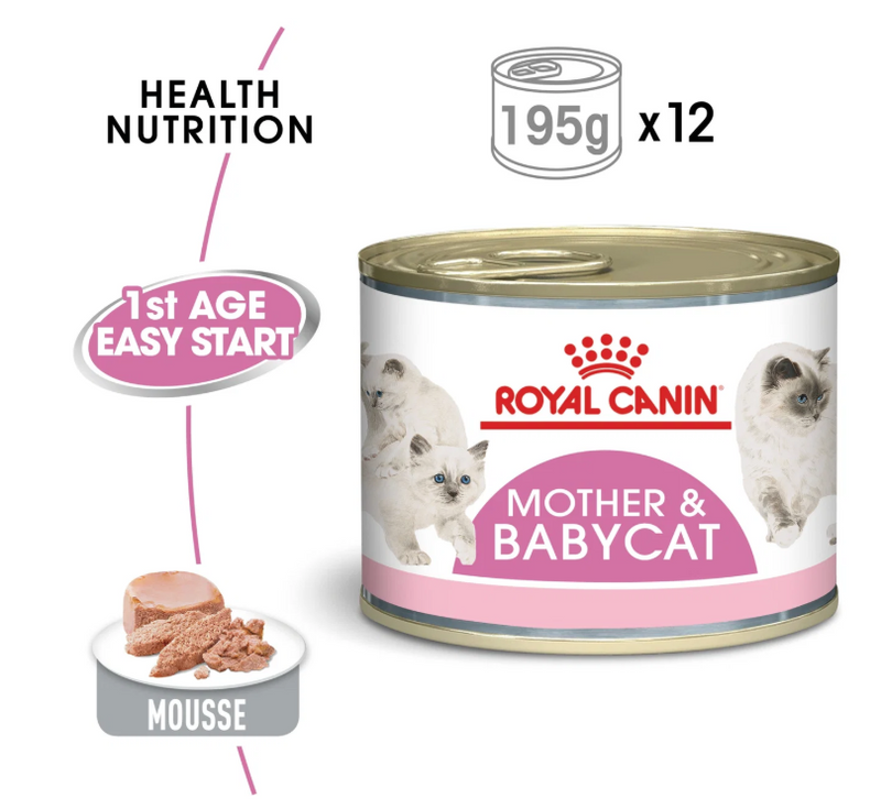 Royal Canin Feline Health Nutrition Mother & Babycat Ultra Soft Mousse  195g