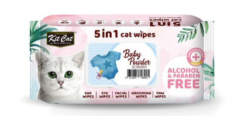 Kit Cat Grooming Wipes Baby Powder Scents