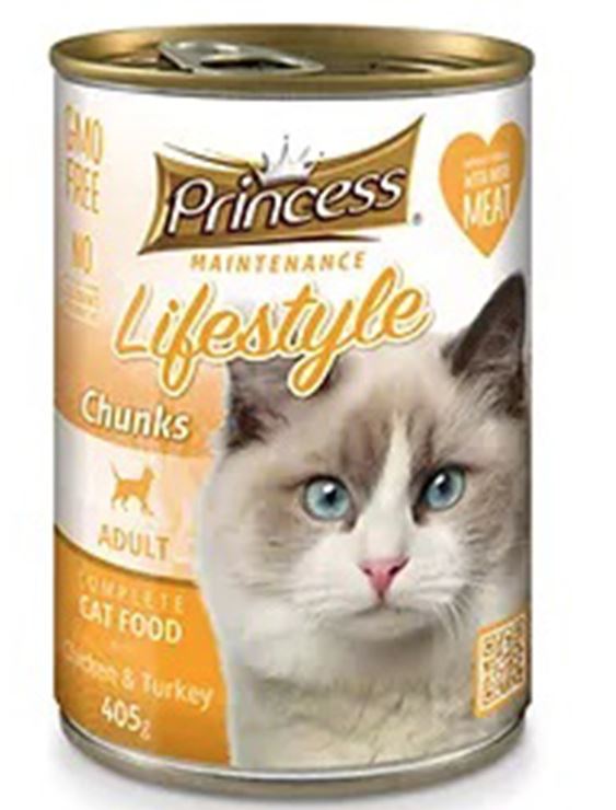 Princess Lifestyle Adult Cat Maintenance Chunks with Chicken & Turkey  405g