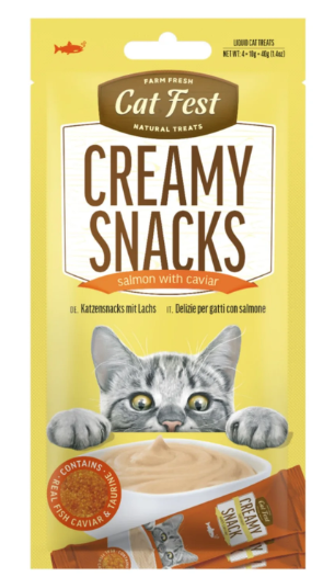 Cat Fest Creamy Snacks Salmon with Caviar