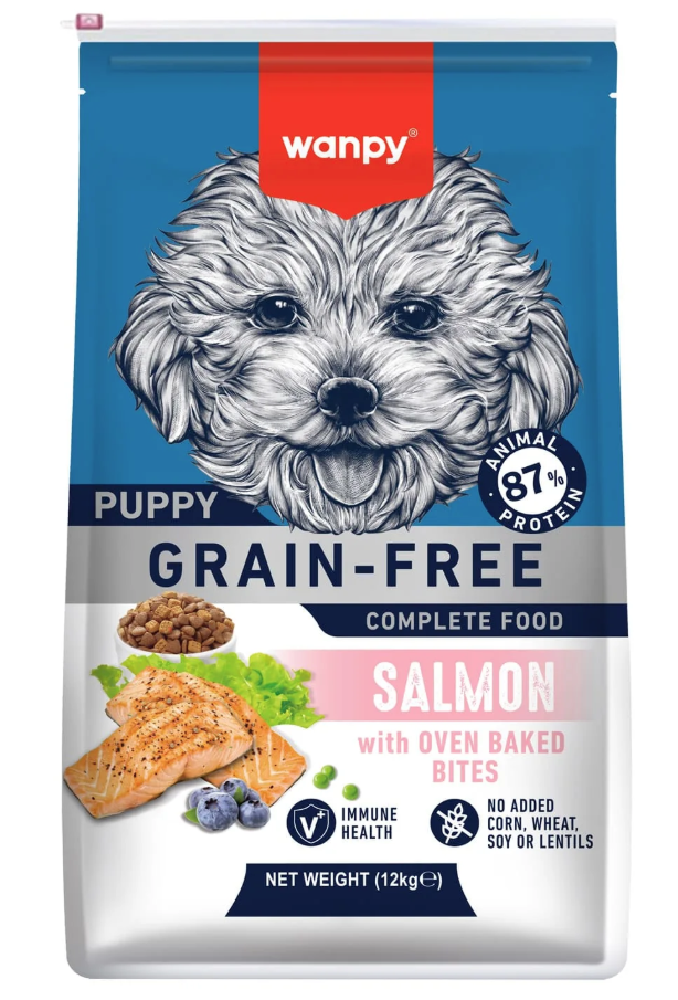 Wanpy Grain-Free Complete Food for Puppy Salmon Recipe