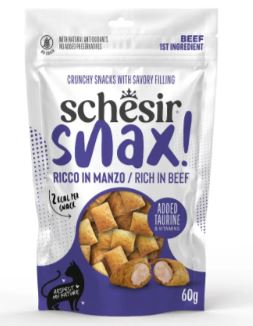 Schesir Snax Crunchy & Creamy Beef Cat Treats 60g