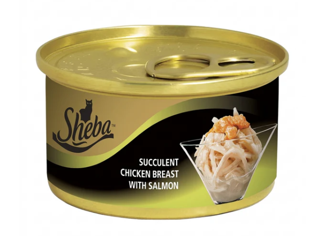 Sheba Deluxe Succulent Chicken Breast with Salmon in Gravy Wet Cat Food  85g