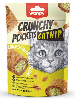 Wanpy Crunchy Pockets Catnip & Chicken Recipe  60g