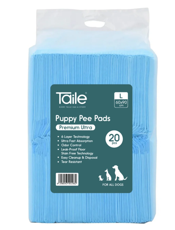 Taile Puppy Pee Pads Premium Ultra Blue  20 Pads  60 × 90cm