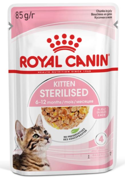 Royal Canin Feline Health Nutrition Sterilised Kitten Jelly  12 × 85g