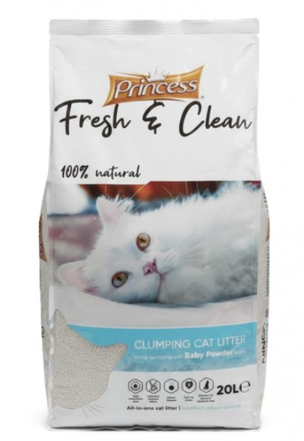 Princess Fresh & Clean Cat Litter Baby Powder 20L
