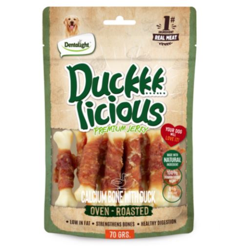 Dentalight Duckki Licious Calcium Bone with Duck Dog Treats 70g