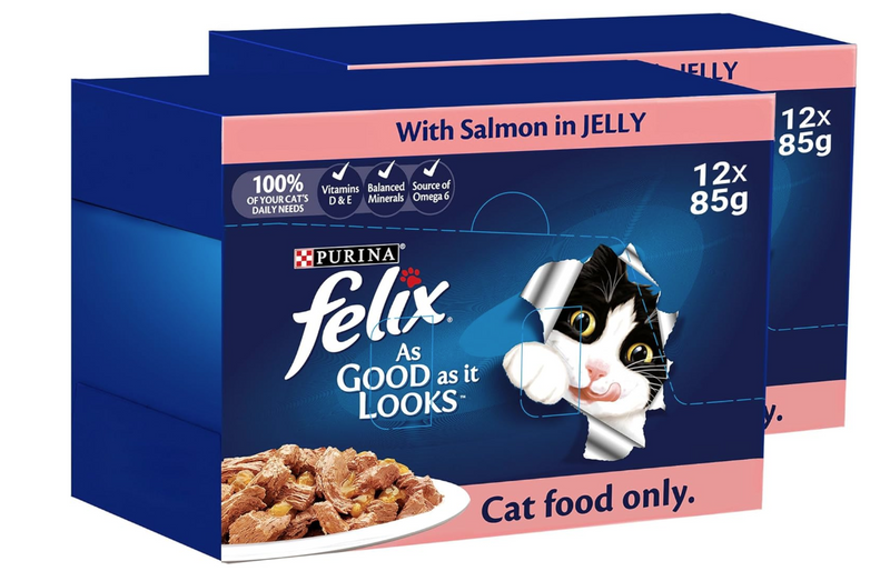 Purina Felix As Good As It Looks Adult Cat Food with Salmon in Jelly  24 × 85g