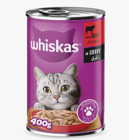Whiskas Beef Wet Cat Food Gravy 400g