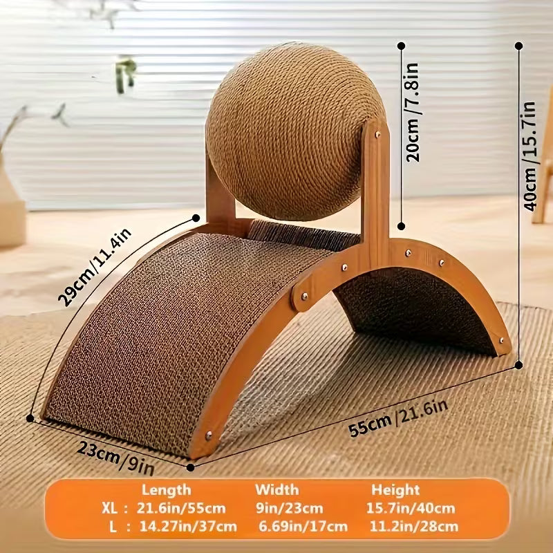 Natural Sisal Cat Scratcher Toy with Ball