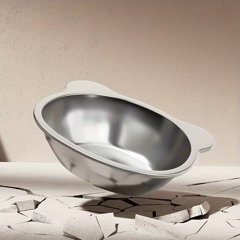 Stainless Steel Elevated Cat Feeding & Water Dish - Silver