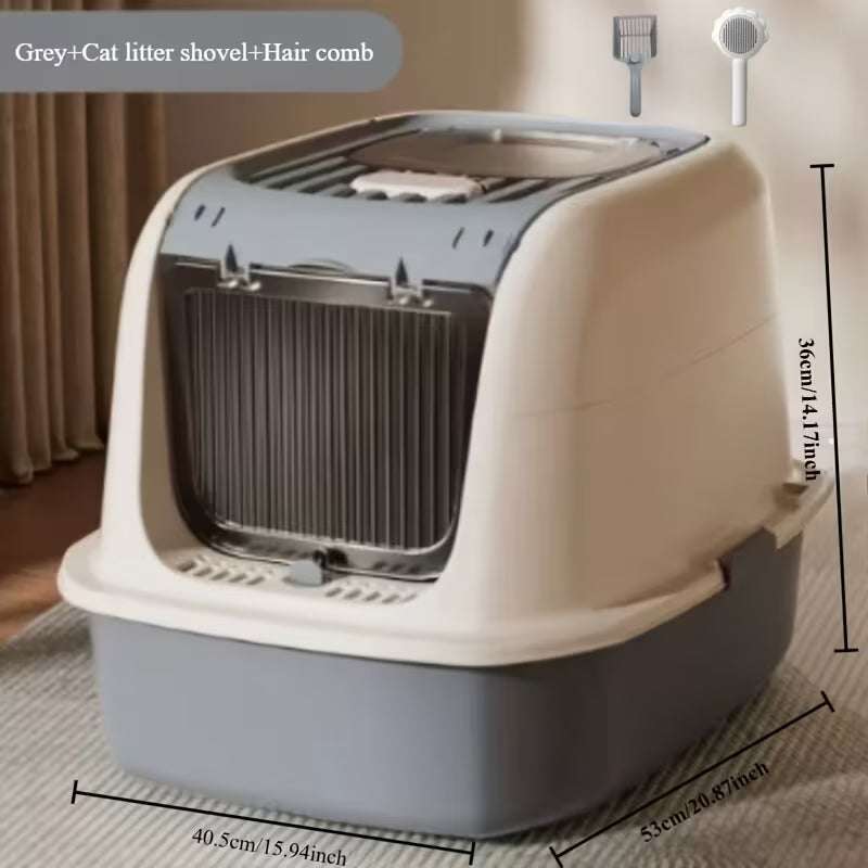 Litter Box with Litter Scoop and Pet Comb