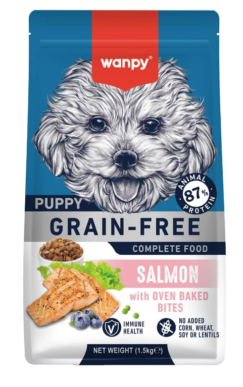 Wanpy Grain-Free Complete Food for Puppy Salmon Recipe