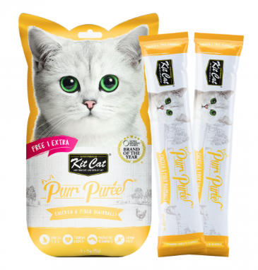 Kit Cat Kit Cat Purr Puree Chicken & Fiber Hairball