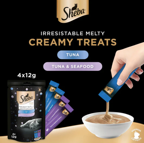 Sheba Melty Tuna Mixed Creamy Cat Treats 4x12g
