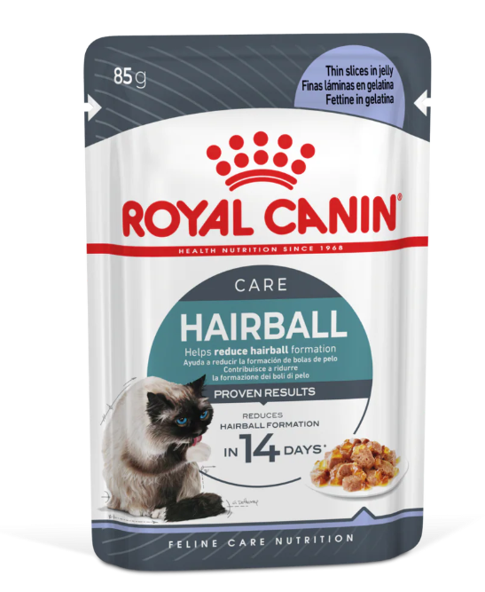Royal Canin Feline Health Nutrition Hairball Care Jelly Wet Pouches 12*85g