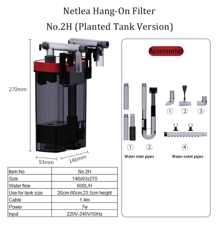 NETLEA - Hang On Back Filter