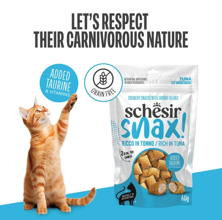 Schesir Snax Crunchy & Creamy Tuna Cat Snack 60g