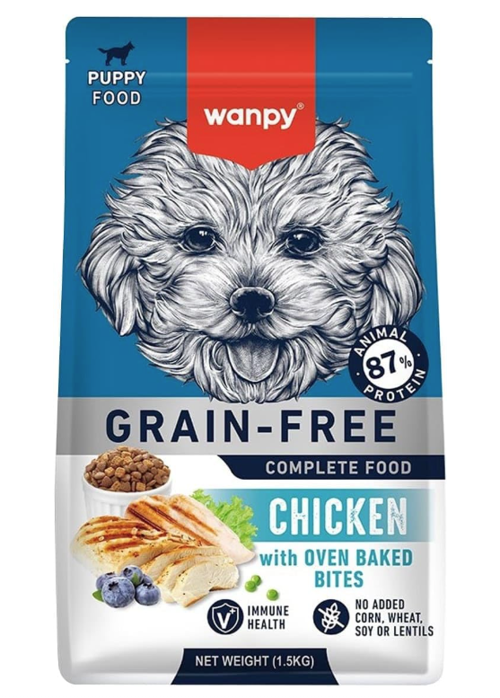 Wanpy Grain-Free Complete Food for Puppy Chicken Recipe