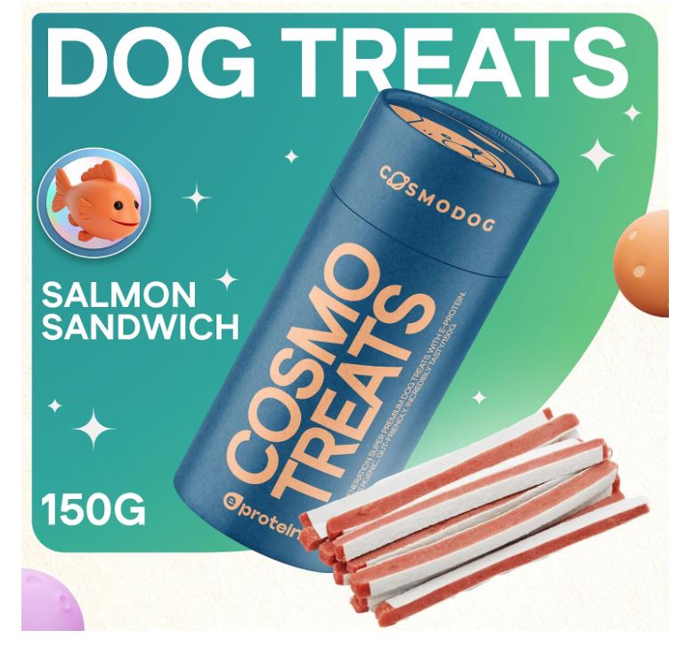 Cosmodog Salmon Sandwich Dog Treats Tube 150g