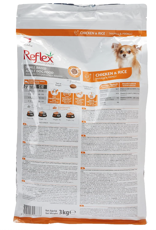 Reflex Small Breed Adult Dog Food with Chicken & Rice 3kg