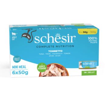 Schesir Complete & Balanced Tuna Wet Cat Food in Jelly  6 × 50g