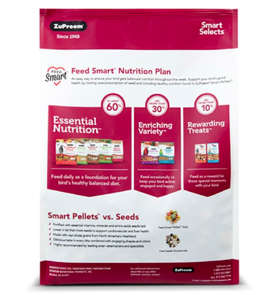 ZuPreem Smart Selects Parakeet Bird Food  2 lb