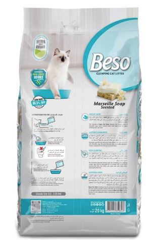 Beso Clumping Cat Litter Marseille Soap Scented  20kg
