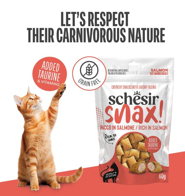 Schesir Snax Crunchy & Creamy Salmon Cat Snack 60g