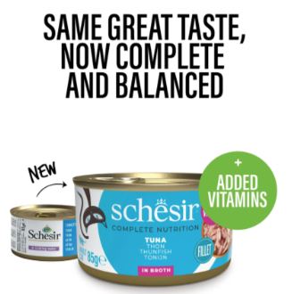 Schesir Complete & Balanced Tuna Wet Cat Food in Broth 85g