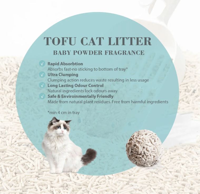 Bioline Baby Powder Tofu Clumping Cat Litter 7L