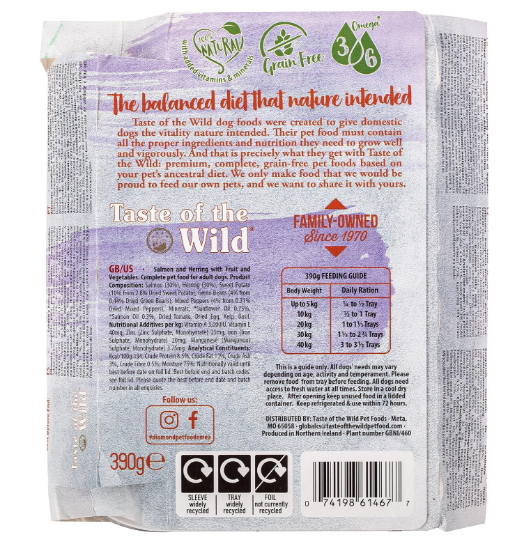 Taste of the Wild Wet Food Fruit & Veg Tray Salmon
